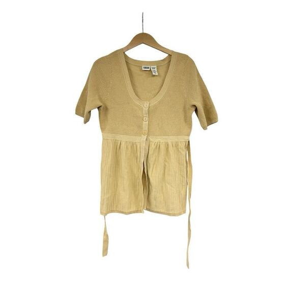 Route 66 Y2K Style Babydoll Style Sweater Top Yellow Womens Large - Picture 1 of 7